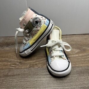 Converse Chuck Taylor All Star Infant Patchwork High Top Sneakers A09741C Size 6